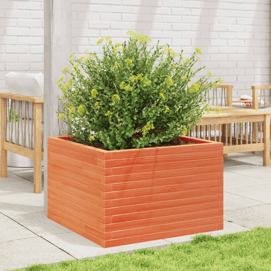vidaXL Jardinieră grădină, maro ceruit, 70x70x45,5 cm, lemn masiv pin vidaXL Jardinieră grădină, maro ceruit, 70x70x45,5 cm, lemn masiv pin
