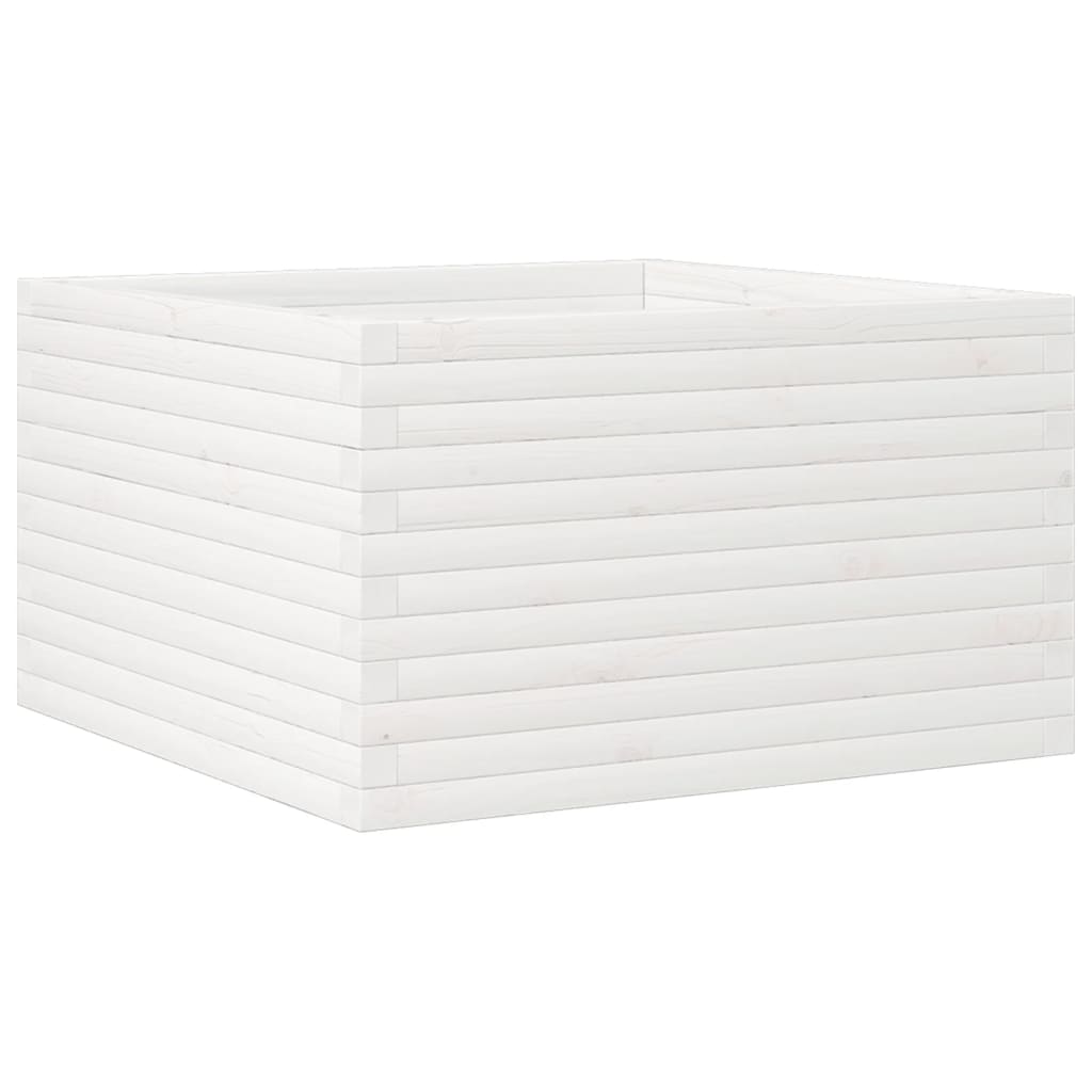 vidaXL Jardinieră de grădină, alb, 80x80x45,5 cm, lemn masiv de pin vidaXL Jardinieră de grădină, alb, 80x80x45,5 cm, lemn masiv de pin