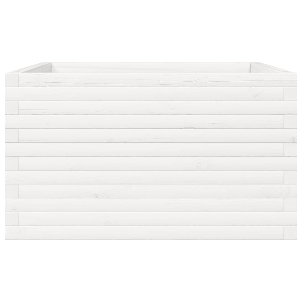 vidaXL Jardinieră de grădină, alb, 80x80x45,5 cm, lemn masiv de pin vidaXL Jardinieră de grădină, alb, 80x80x45,5 cm, lemn masiv de pin