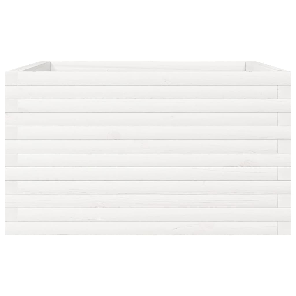 vidaXL Jardinieră de grădină, alb, 80x80x45,5 cm, lemn masiv de pin vidaXL Jardinieră de grădină, alb, 80x80x45,5 cm, lemn masiv de pin