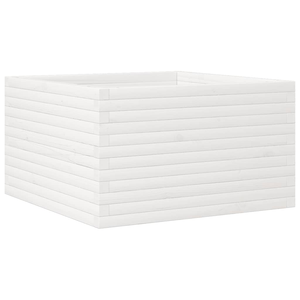 vidaXL Jardinieră de grădină, alb, 80x80x45,5 cm, lemn masiv de pin vidaXL Jardinieră de grădină, alb, 80x80x45,5 cm, lemn masiv de pin