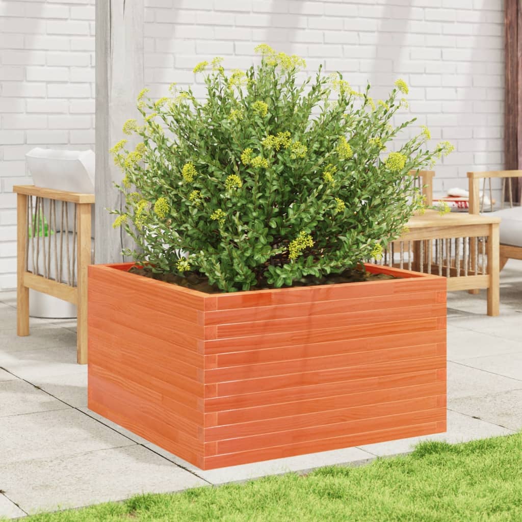 vidaXL Jardinieră grădină, maro ceruit, 80x80x45,5 cm, lemn masiv pin vidaXL Jardinieră grădină, maro ceruit, 80x80x45,5 cm, lemn masiv pin