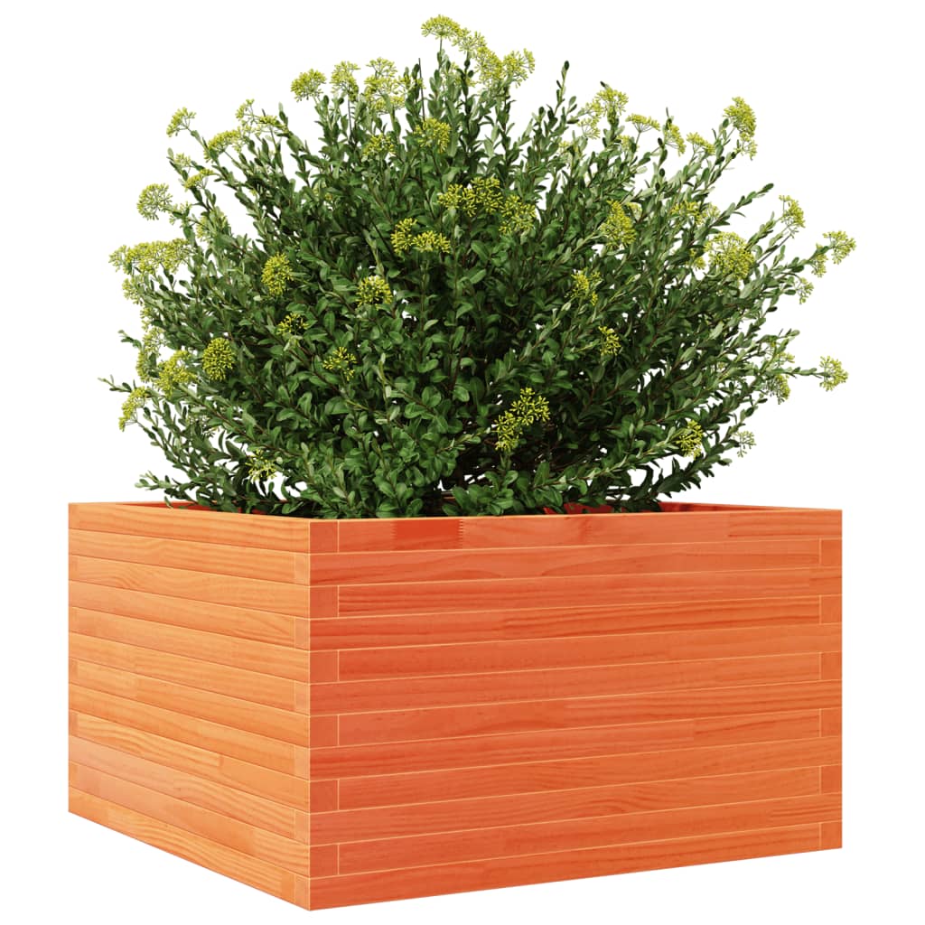 vidaXL Jardinieră grădină, maro ceruit, 80x80x45,5 cm, lemn masiv pin vidaXL Jardinieră grădină, maro ceruit, 80x80x45,5 cm, lemn masiv pin