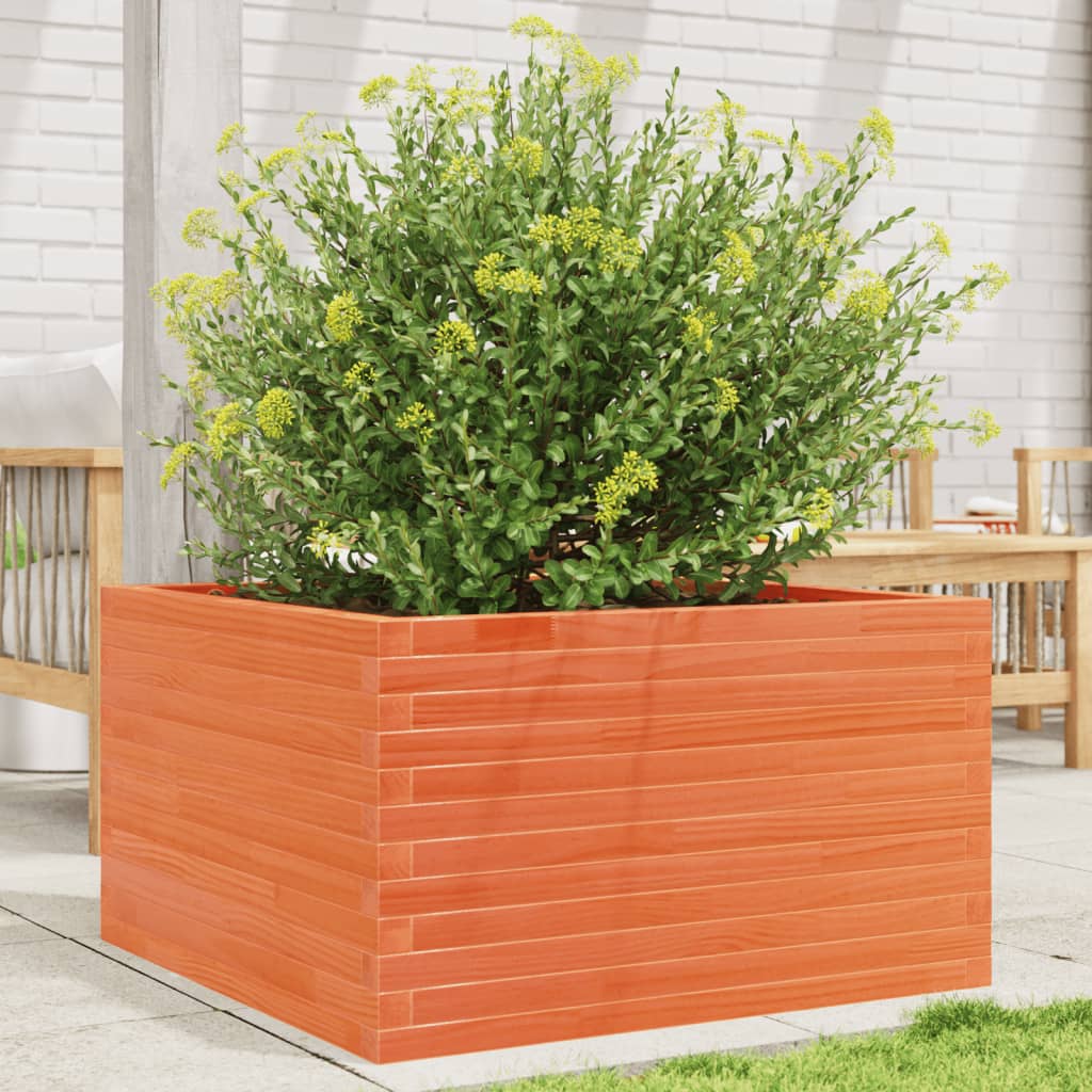 vidaXL Jardinieră grădină, maro ceruit, 80x80x45,5 cm, lemn masiv pin vidaXL Jardinieră grădină, maro ceruit, 80x80x45,5 cm, lemn masiv pin