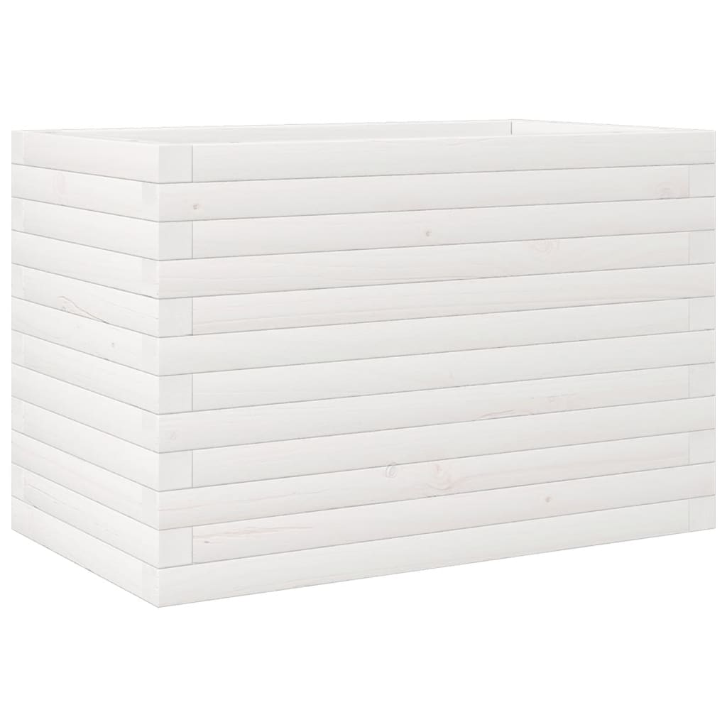 vidaXL Jardinieră de grădină, alb, 70x40x45,5 cm, lemn masiv de pin vidaXL Jardinieră de grădină, alb, 70x40x45,5 cm, lemn masiv de pin