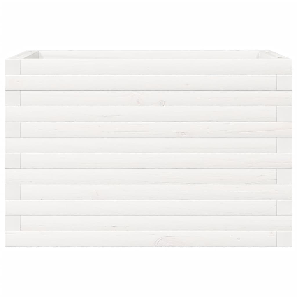vidaXL Jardinieră de grădină, alb, 70x40x45,5 cm, lemn masiv de pin vidaXL Jardinieră de grădină, alb, 70x40x45,5 cm, lemn masiv de pin