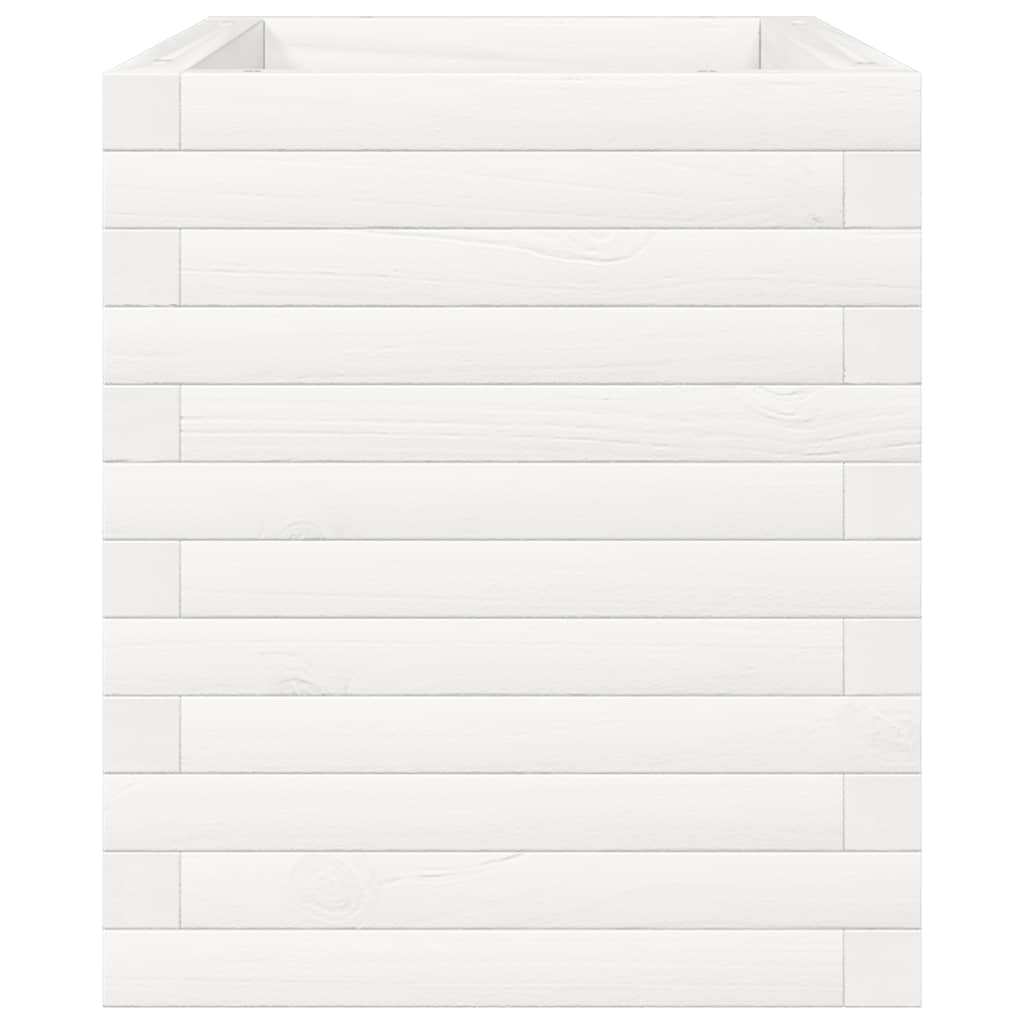 vidaXL Jardinieră de grădină, alb, 70x40x45,5 cm, lemn masiv de pin vidaXL Jardinieră de grădină, alb, 70x40x45,5 cm, lemn masiv de pin