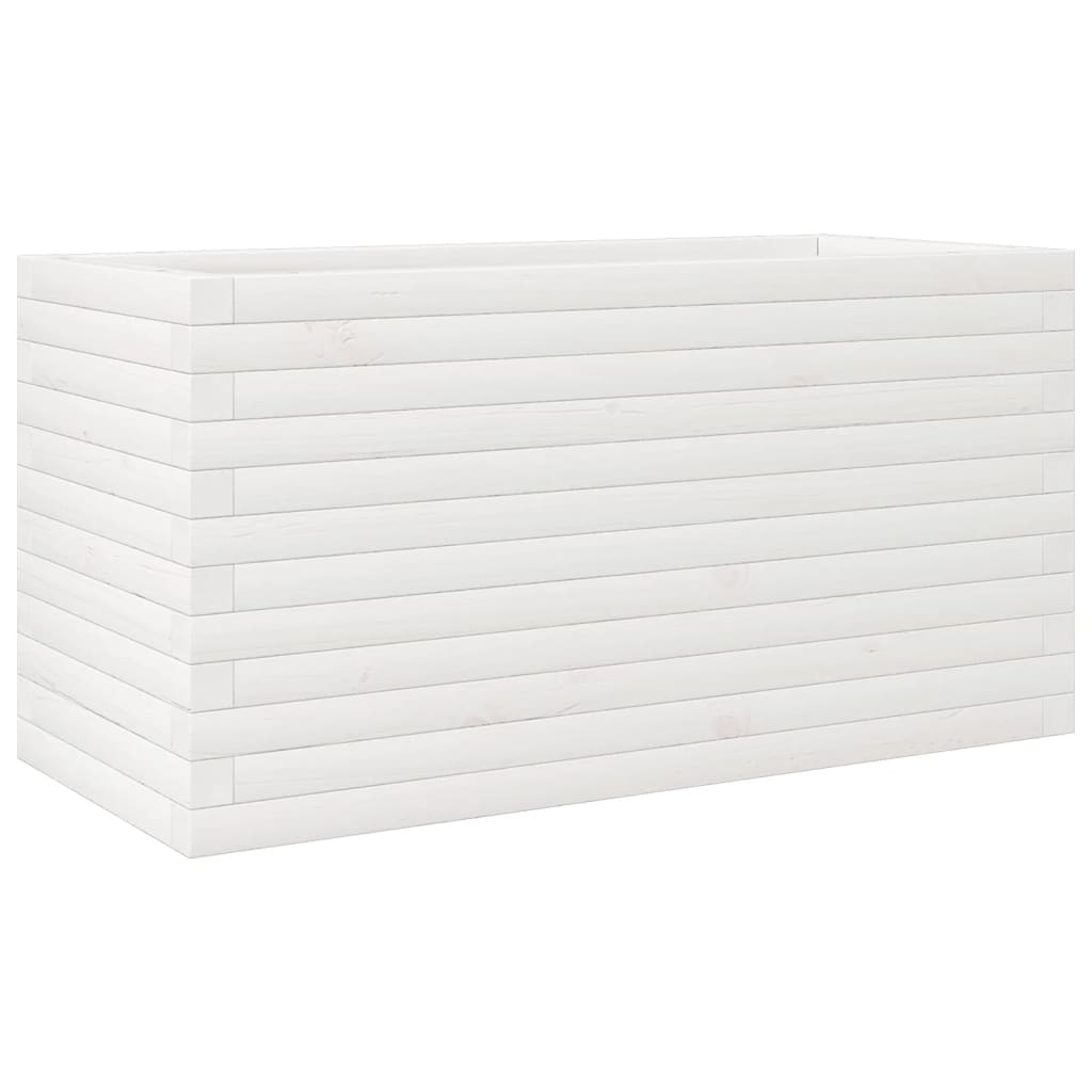 vidaXL Jardinieră de grădină, alb, 90x40x45,5 cm, lemn masiv de pin vidaXL Jardinieră de grădină, alb, 90x40x45,5 cm, lemn masiv de pin