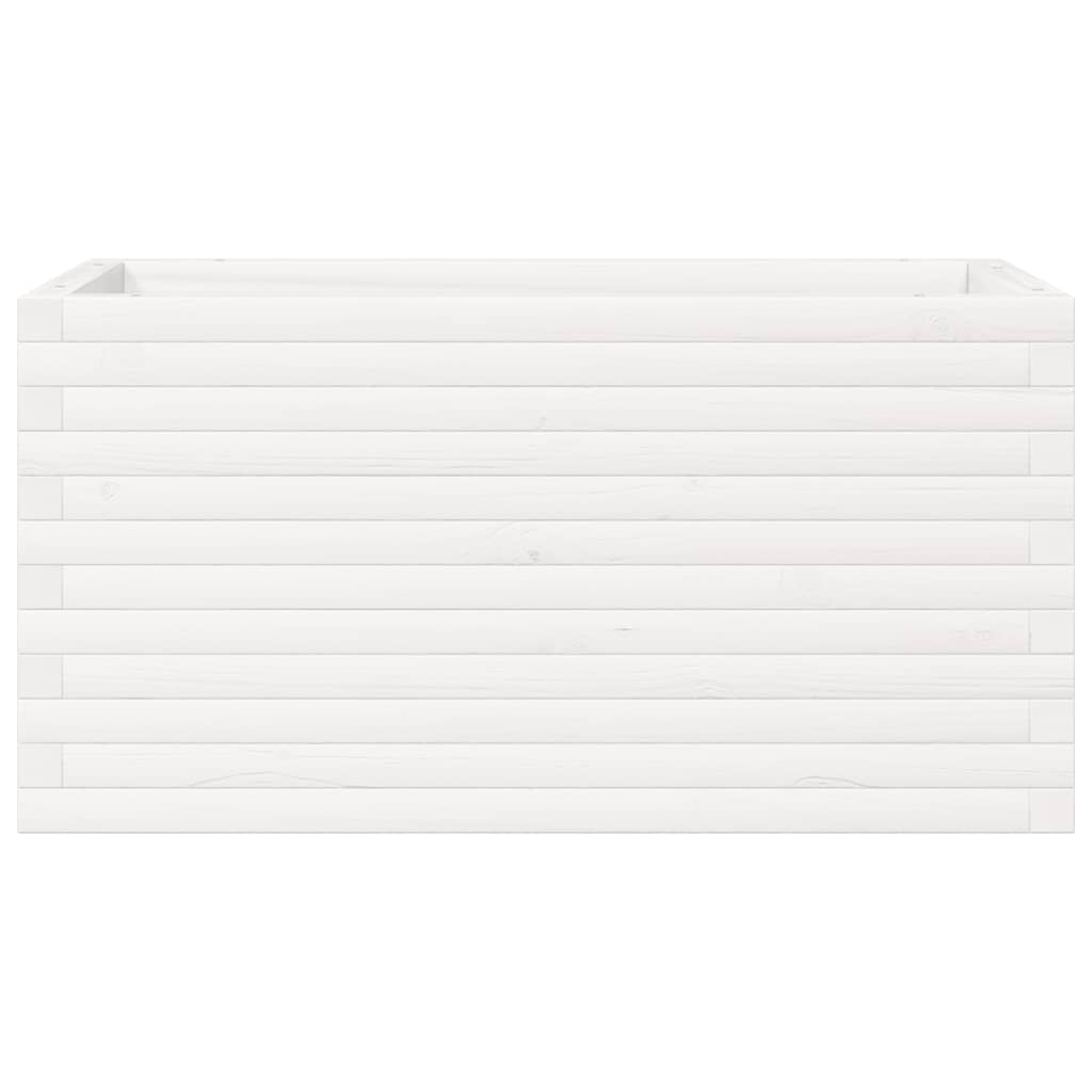 vidaXL Jardinieră de grădină, alb, 90x40x45,5 cm, lemn masiv de pin vidaXL Jardinieră de grădină, alb, 90x40x45,5 cm, lemn masiv de pin