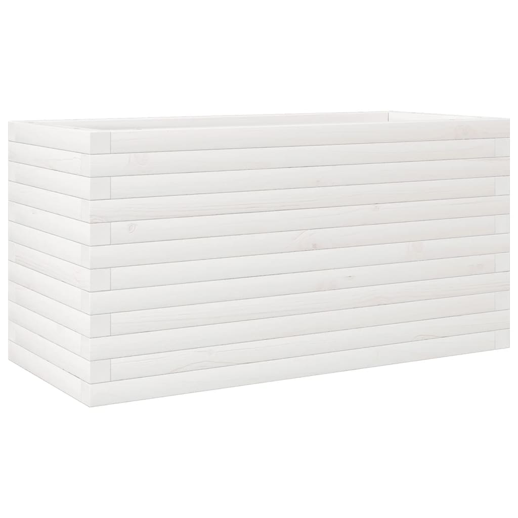 vidaXL Jardinieră de grădină, alb, 90x40x45,5 cm, lemn masiv de pin vidaXL Jardinieră de grădină, alb, 90x40x45,5 cm, lemn masiv de pin