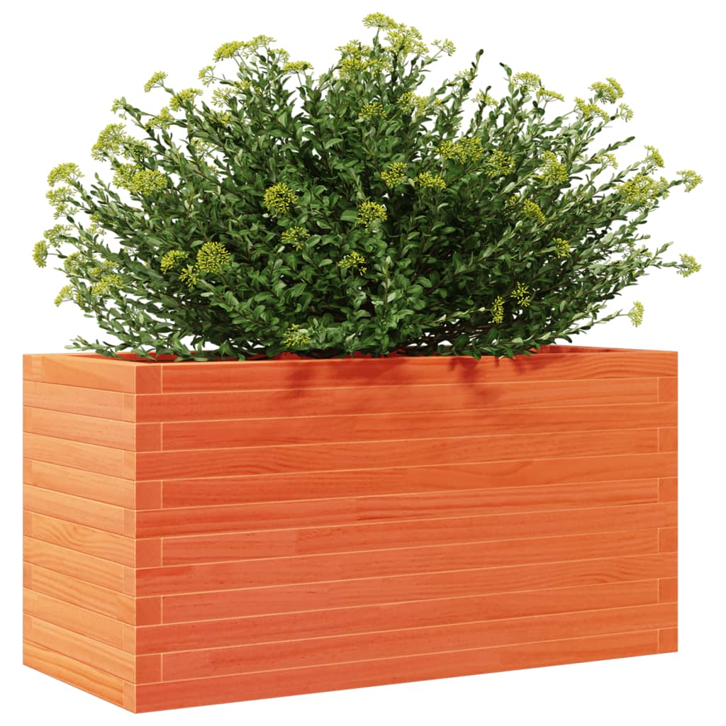 vidaXL Jardinieră grădină, maro ceruit, 90x40x45,5 cm, lemn masiv pin vidaXL Jardinieră grădină, maro ceruit, 90x40x45,5 cm, lemn masiv pin