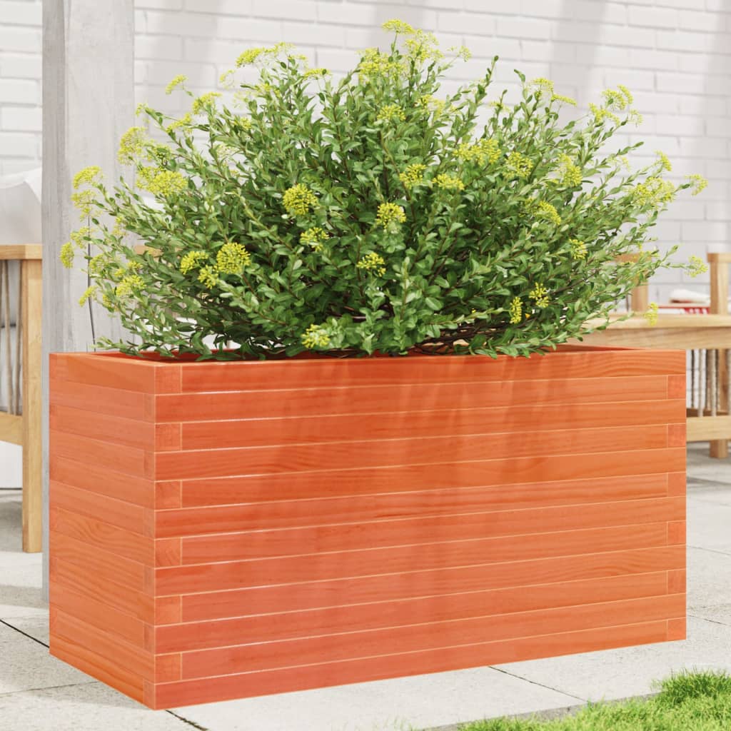 vidaXL Jardinieră grădină, maro ceruit, 90x40x45,5 cm, lemn masiv pin vidaXL Jardinieră grădină, maro ceruit, 90x40x45,5 cm, lemn masiv pin