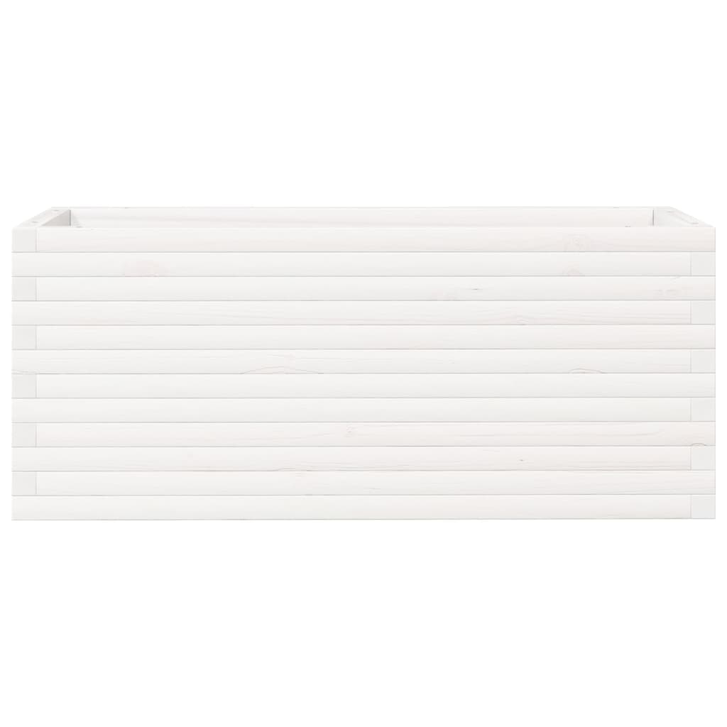 vidaXL Jardinieră de grădină, alb, 110x40x45,5 cm, lemn masiv de pin vidaXL Jardinieră de grădină, alb, 110x40x45,5 cm, lemn masiv de pin