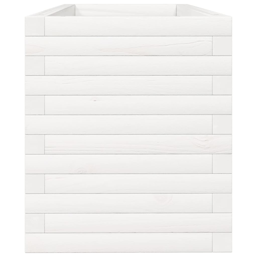 vidaXL Jardinieră de grădină, alb, 110x40x45,5 cm, lemn masiv de pin vidaXL Jardinieră de grădină, alb, 110x40x45,5 cm, lemn masiv de pin