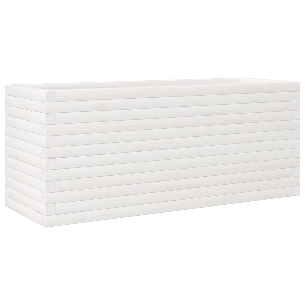 vidaXL Jardinieră de grădină, alb, 110x40x45,5 cm, lemn masiv de pin vidaXL Jardinieră de grădină, alb, 110x40x45,5 cm, lemn masiv de pin