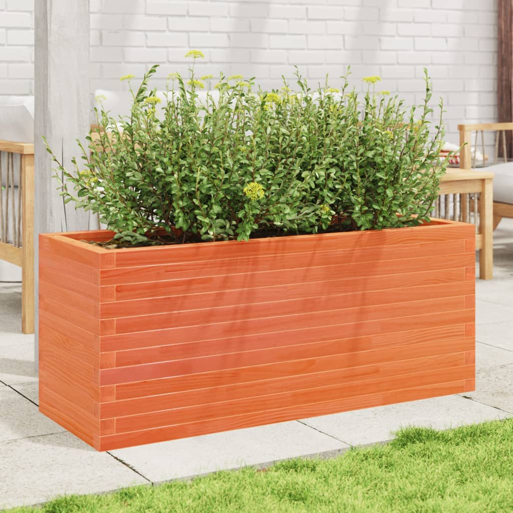 vidaXL Jardinieră grădină, maro ceruit, 110x40x45,5 cm, lemn masiv pin vidaXL Jardinieră grădină, maro ceruit, 110x40x45,5 cm, lemn masiv pin