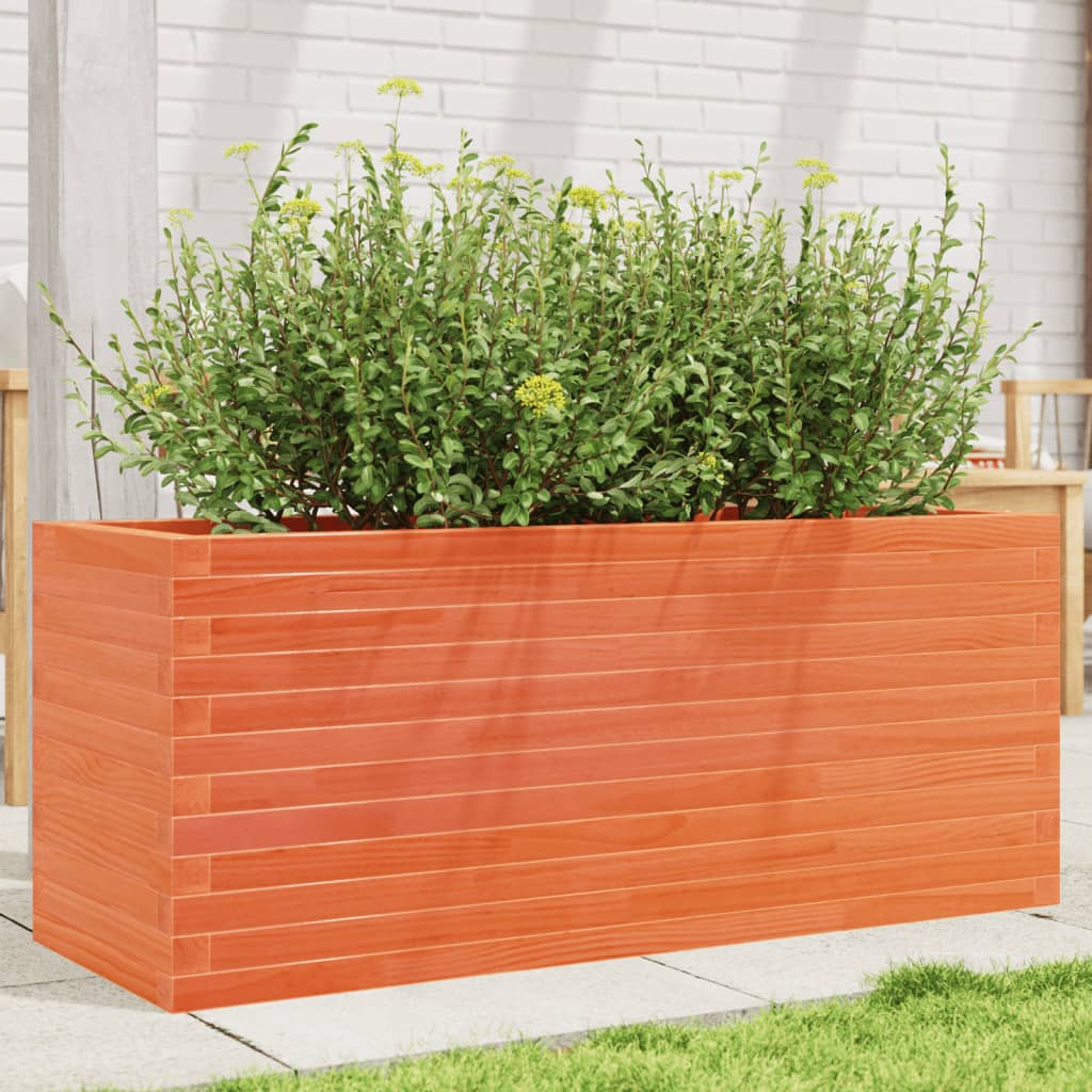 vidaXL Jardinieră grădină, maro ceruit, 110x40x45,5 cm, lemn masiv pin vidaXL Jardinieră grădină, maro ceruit, 110x40x45,5 cm, lemn masiv pin