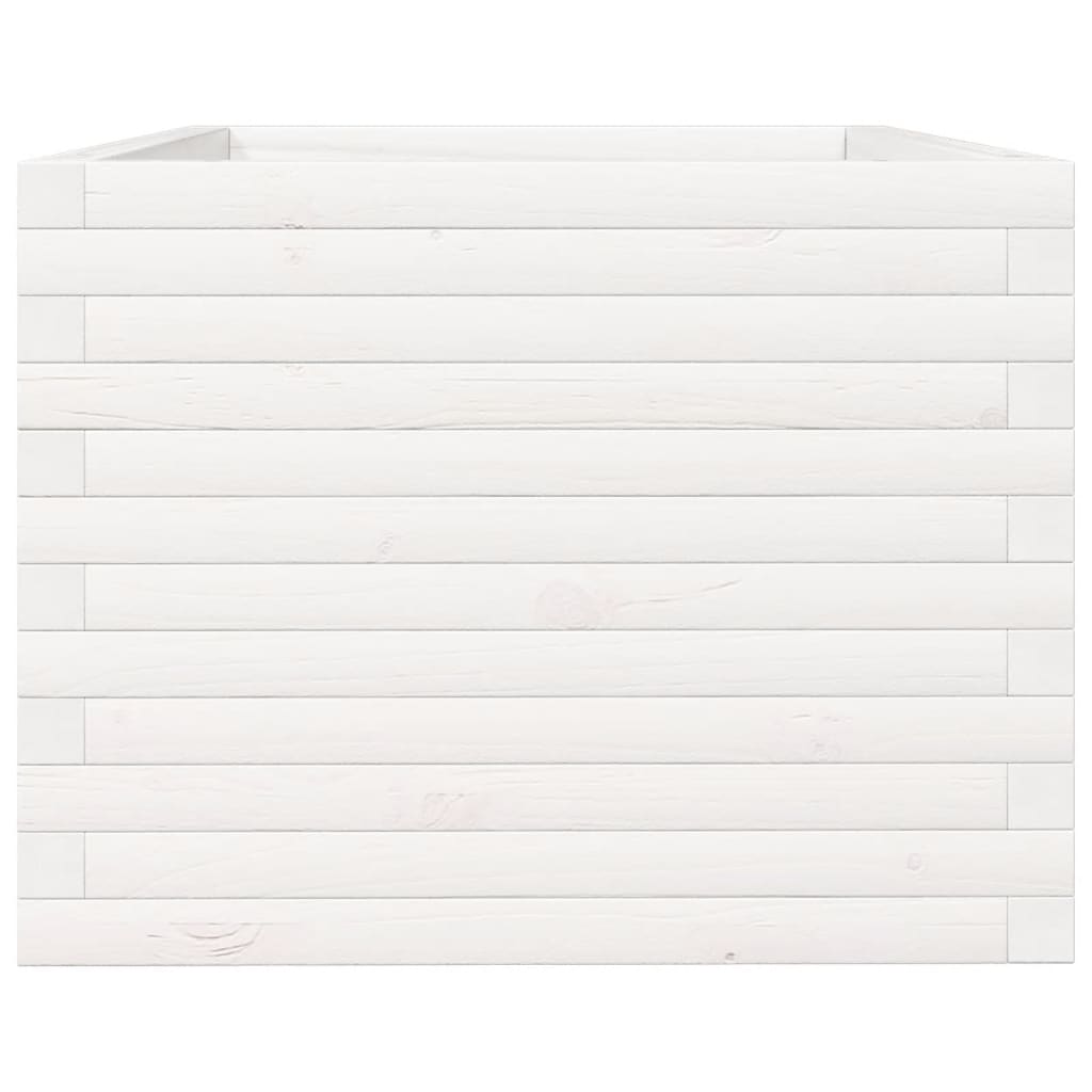 vidaXL Jardinieră de grădină, alb, 90x60x45,5 cm, lemn masiv de pin