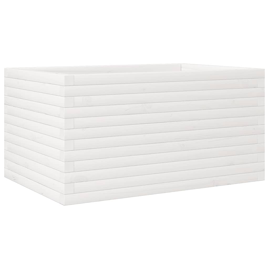 vidaXL Jardinieră de grădină, alb, 90x60x45,5 cm, lemn masiv de pin