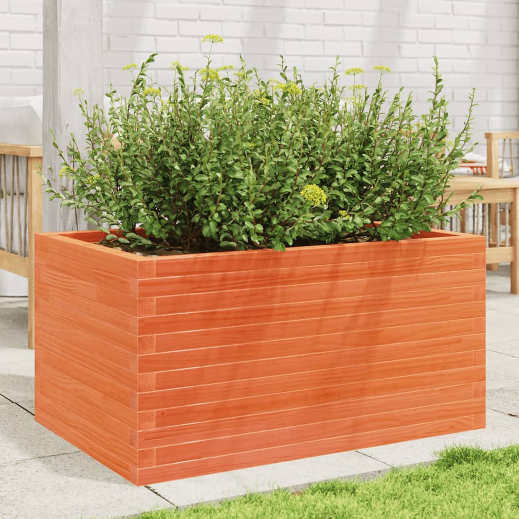 vidaXL Jardinieră grădină, maro ceruit, 90x60x45,5 cm, lemn masiv pin
