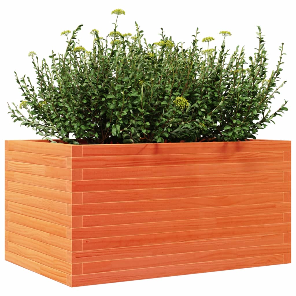 vidaXL Jardinieră grădină, maro ceruit, 90x60x45,5 cm, lemn masiv pin