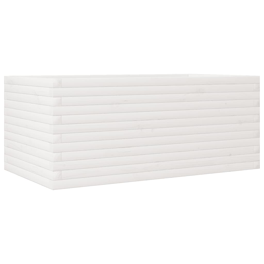 vidaXL Jardinieră de grădină, alb, 110x60x45,5 cm, lemn masiv de pin vidaXL Jardinieră de grădină, alb, 110x60x45,5 cm, lemn masiv de pin