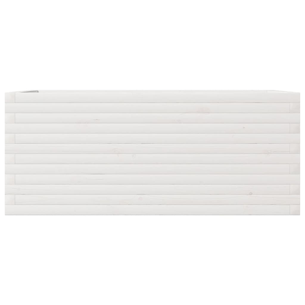 vidaXL Jardinieră de grădină, alb, 110x60x45,5 cm, lemn masiv de pin vidaXL Jardinieră de grădină, alb, 110x60x45,5 cm, lemn masiv de pin