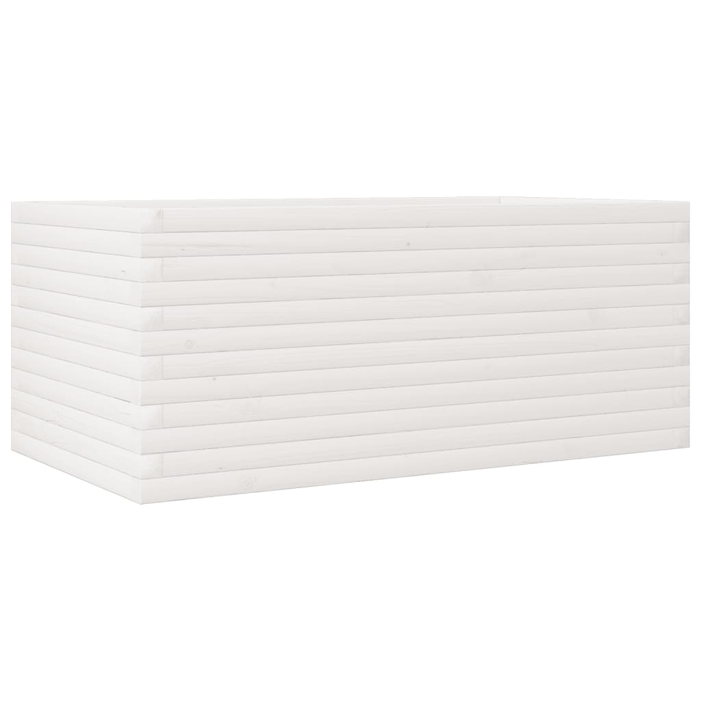 vidaXL Jardinieră de grădină, alb, 110x60x45,5 cm, lemn masiv de pin vidaXL Jardinieră de grădină, alb, 110x60x45,5 cm, lemn masiv de pin