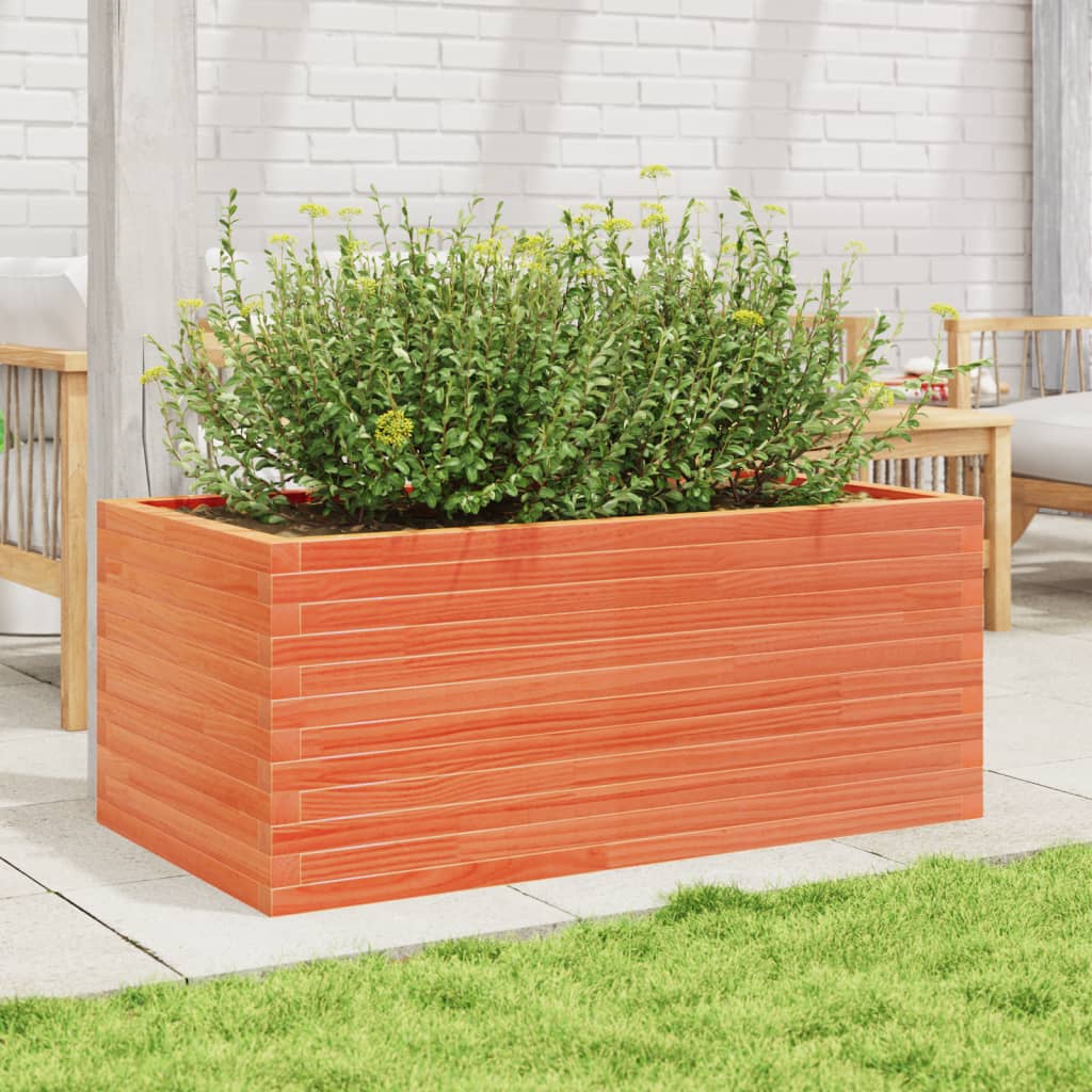 vidaXL Jardinieră grădină, maro ceruit, 110x60x45,5 cm, lemn masiv pin vidaXL Jardinieră grădină, maro ceruit, 110x60x45,5 cm, lemn masiv pin