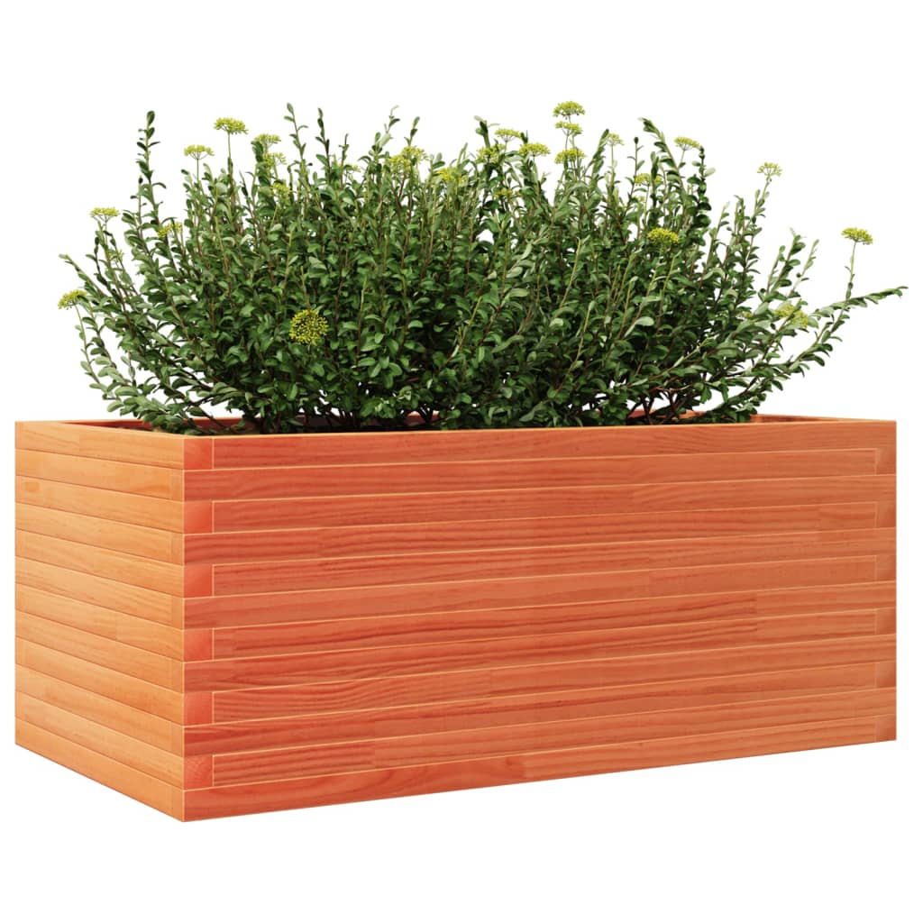 vidaXL Jardinieră grădină, maro ceruit, 110x60x45,5 cm, lemn masiv pin vidaXL Jardinieră grădină, maro ceruit, 110x60x45,5 cm, lemn masiv pin