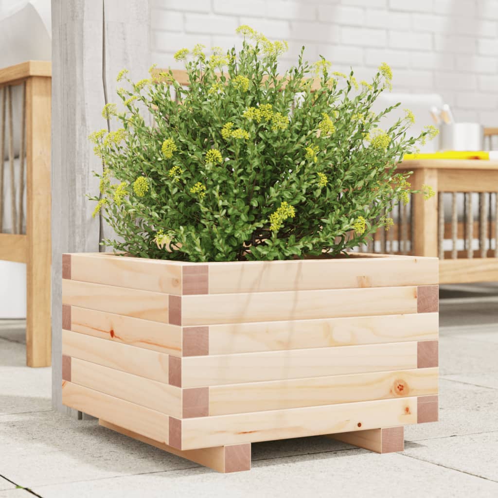 vidaXL Jardinieră de grădină, 40x40x26,5 cm, lemn masiv de pin vidaXL Jardinieră de grădină, 40x40x26,5 cm, lemn masiv de pin