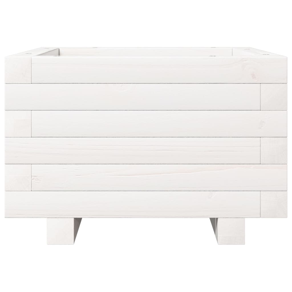vidaXL Jardinieră de grădină, alb, 40x40x26,5 cm, lemn masiv de pin vidaXL Jardinieră de grădină, alb, 40x40x26,5 cm, lemn masiv de pin