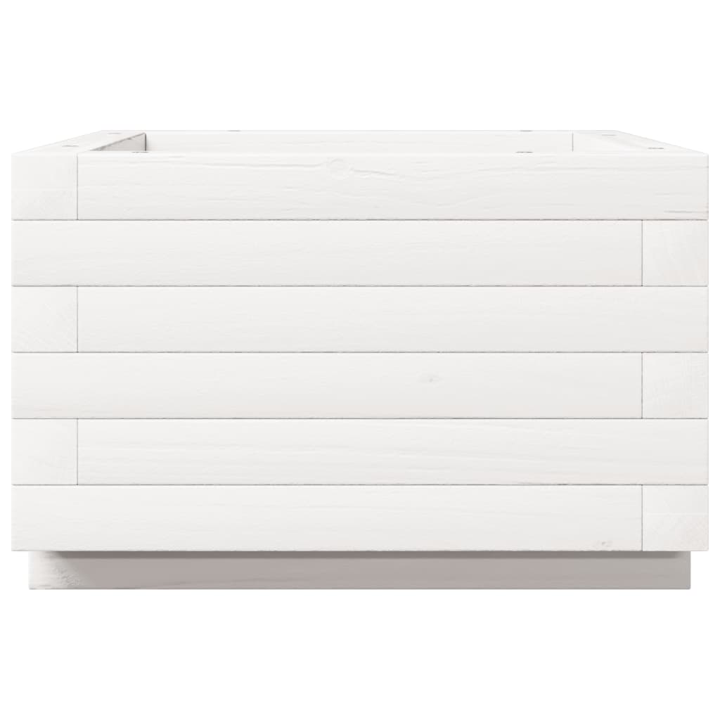 vidaXL Jardinieră de grădină, alb, 40x40x26,5 cm, lemn masiv de pin vidaXL Jardinieră de grădină, alb, 40x40x26,5 cm, lemn masiv de pin