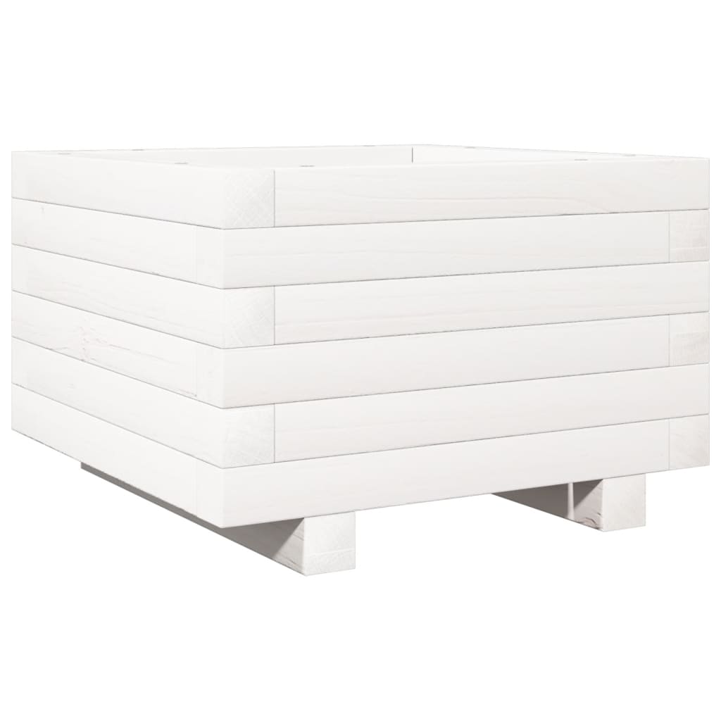 vidaXL Jardinieră de grădină, alb, 40x40x26,5 cm, lemn masiv de pin vidaXL Jardinieră de grădină, alb, 40x40x26,5 cm, lemn masiv de pin