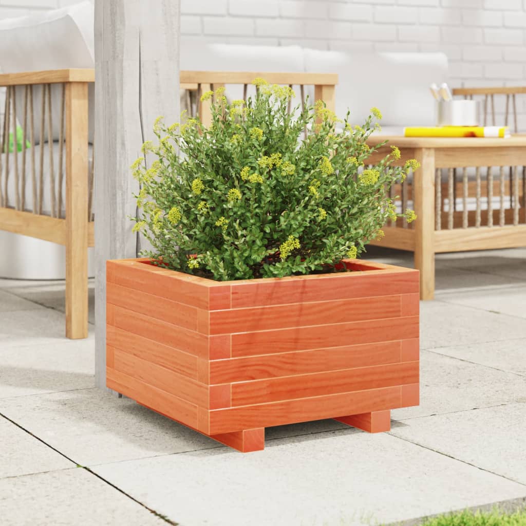 vidaXL Jardinieră grădină, maro ceruit, 40x40x26,5 cm, lemn masiv pin vidaXL Jardinieră grădină, maro ceruit, 40x40x26,5 cm, lemn masiv pin