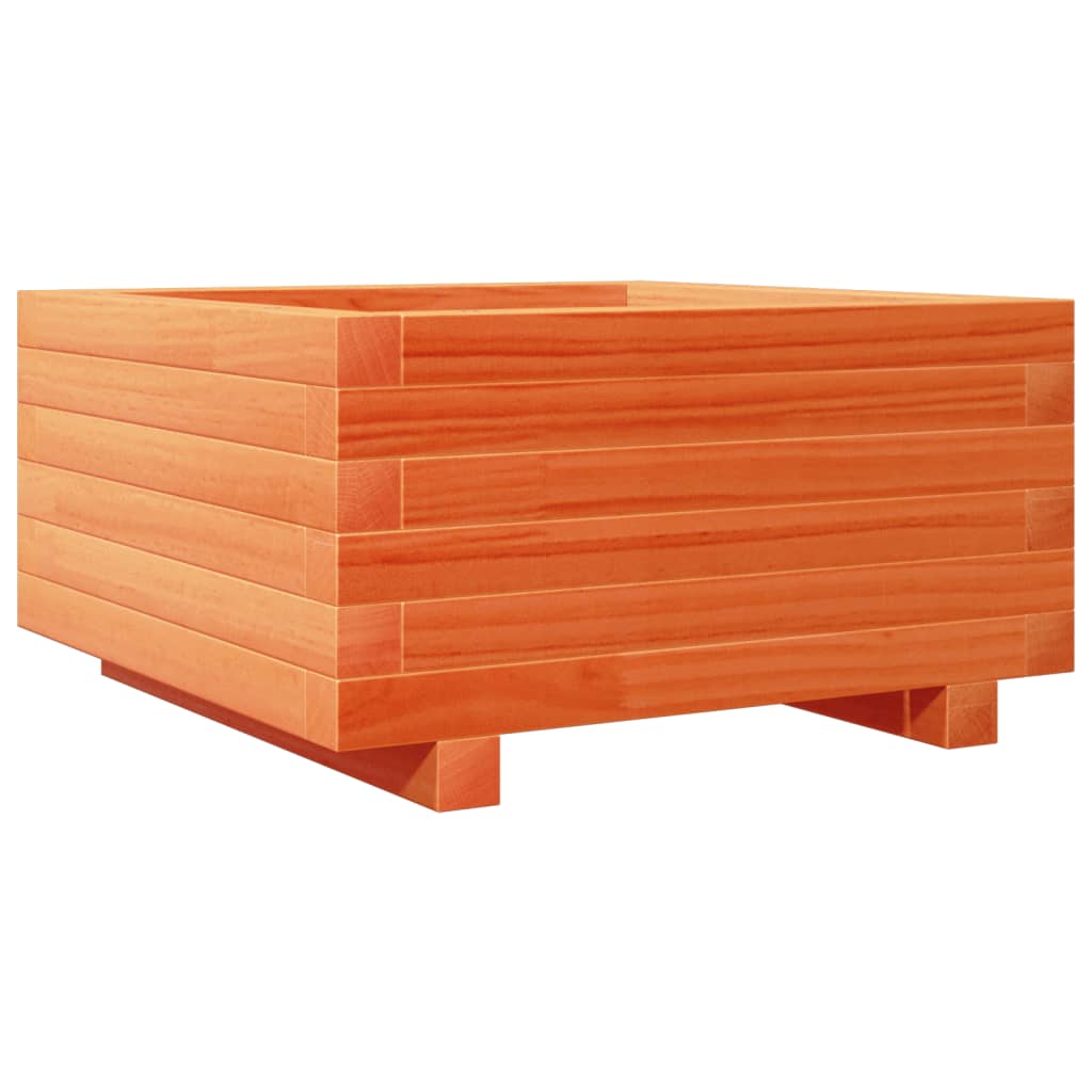 vidaXL Jardinieră grădină, maro ceruit, 50x50x26,5 cm, lemn masiv pin vidaXL Jardinieră grădină, maro ceruit, 50x50x26,5 cm, lemn masiv pin