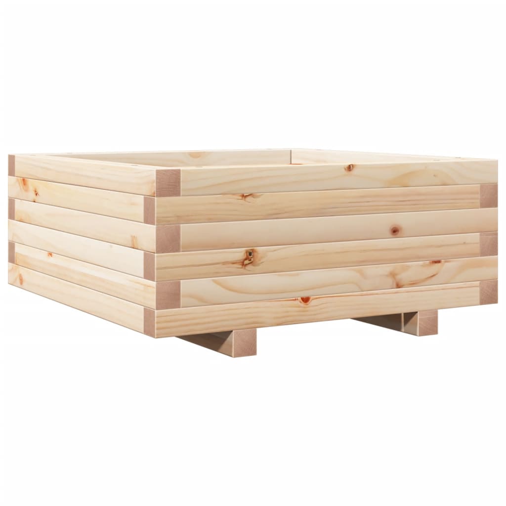 vidaXL Jardinieră de grădină, 60x60x26,5 cm, lemn masiv de pin vidaXL Jardinieră de grădină, 60x60x26,5 cm, lemn masiv de pin