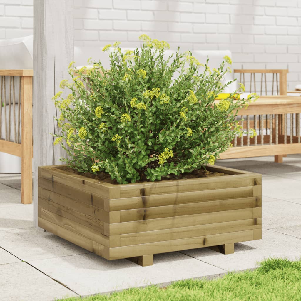vidaXL Jardinieră de grădină, 60x60x26,5 cm, lemn de pin impregnat vidaXL Jardinieră de grădină, 60x60x26,5 cm, lemn de pin impregnat