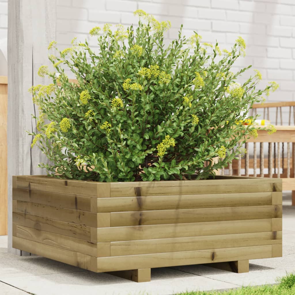 vidaXL Jardinieră de grădină, 60x60x26,5 cm, lemn de pin impregnat vidaXL Jardinieră de grădină, 60x60x26,5 cm, lemn de pin impregnat