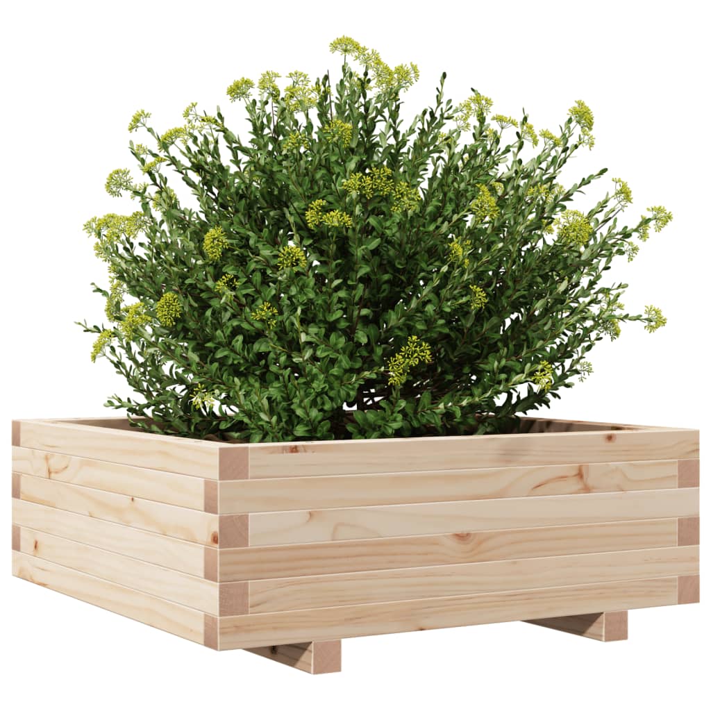 vidaXL Jardinieră de grădină, 70x70x26,5 cm, lemn masiv de pin vidaXL Jardinieră de grădină, 70x70x26,5 cm, lemn masiv de pin