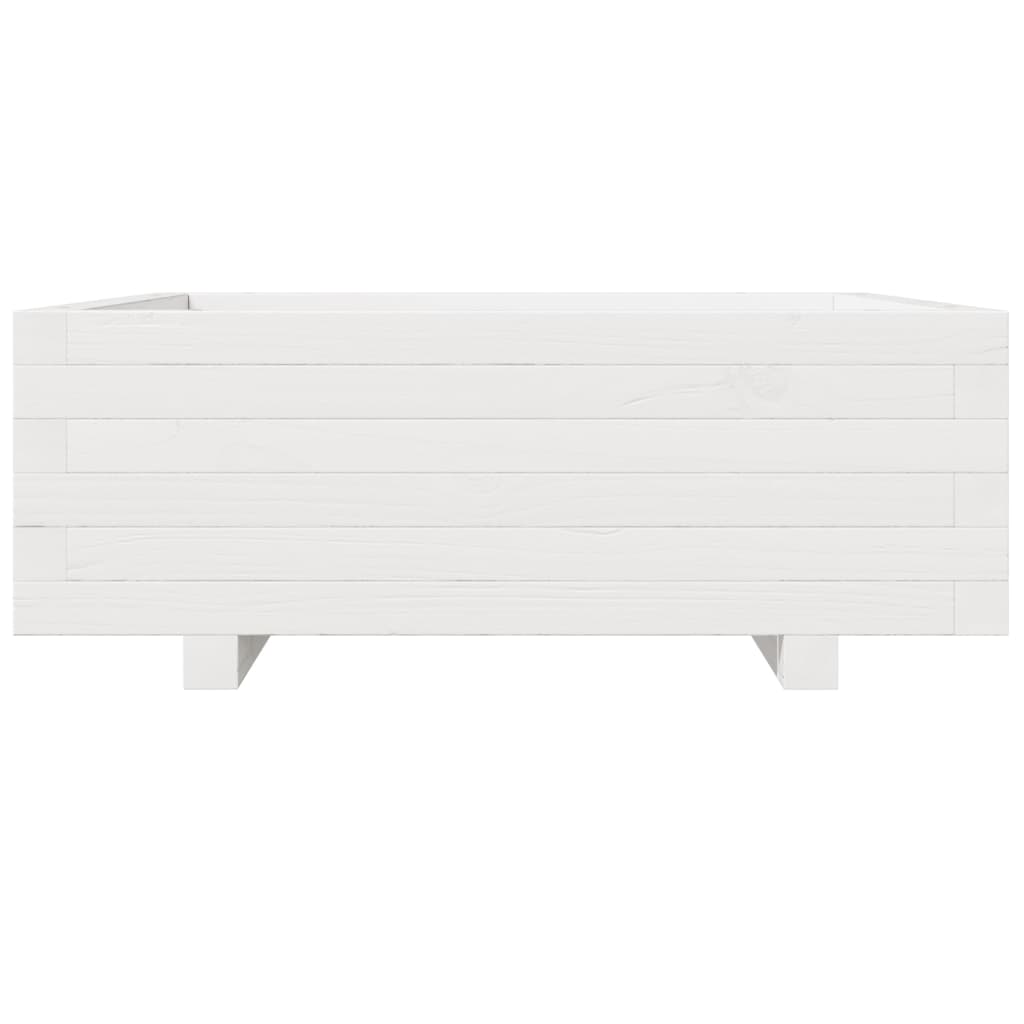 vidaXL Jardinieră de grădină, alb, 70x70x26,5 cm, lemn masiv de pin vidaXL Jardinieră de grădină, alb, 70x70x26,5 cm, lemn masiv de pin