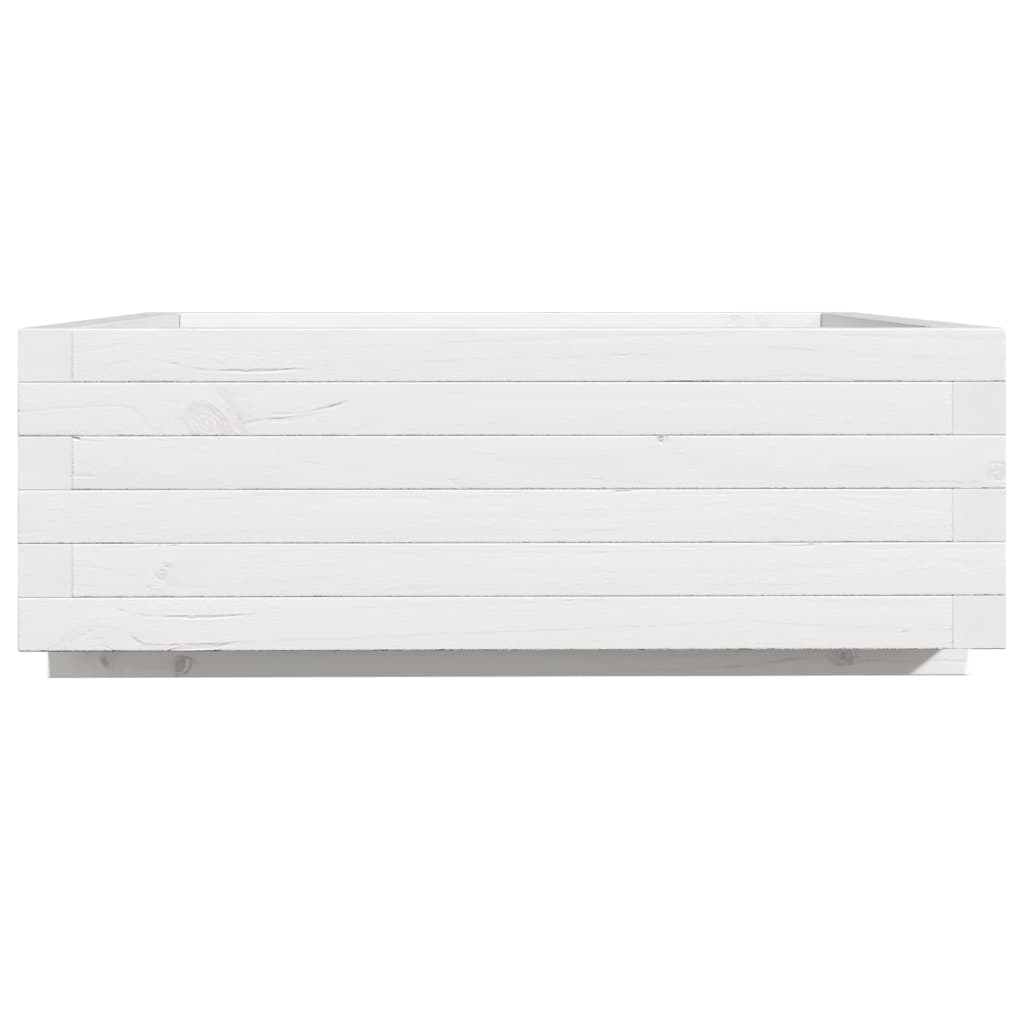 vidaXL Jardinieră de grădină, alb, 70x70x26,5 cm, lemn masiv de pin vidaXL Jardinieră de grădină, alb, 70x70x26,5 cm, lemn masiv de pin
