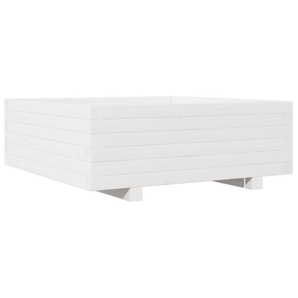 vidaXL Jardinieră de grădină, alb, 70x70x26,5 cm, lemn masiv de pin vidaXL Jardinieră de grădină, alb, 70x70x26,5 cm, lemn masiv de pin