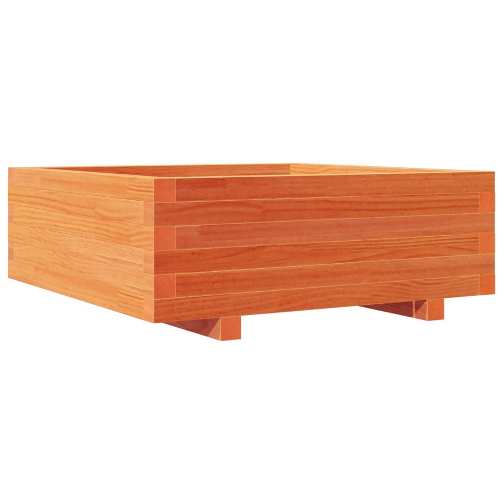 vidaXL Jardinieră grădină, maro ceruit, 70x70x26,5 cm, lemn masiv pin vidaXL Jardinieră grădină, maro ceruit, 70x70x26,5 cm, lemn masiv pin