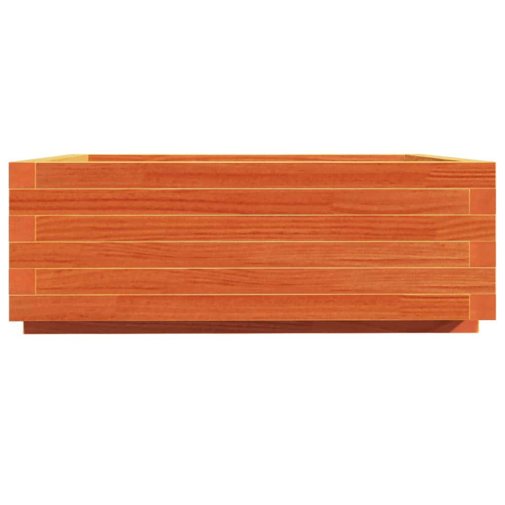 vidaXL Jardinieră grădină, maro ceruit, 70x70x26,5 cm, lemn masiv pin vidaXL Jardinieră grădină, maro ceruit, 70x70x26,5 cm, lemn masiv pin