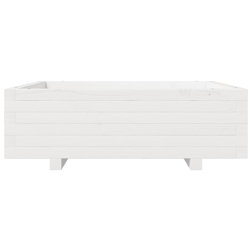 vidaXL Jardinieră de grădină, alb, 80x80x26,5 cm, lemn masiv de pin vidaXL Jardinieră de grădină, alb, 80x80x26,5 cm, lemn masiv de pin