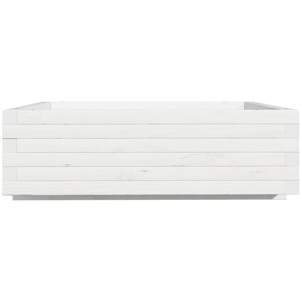 vidaXL Jardinieră de grădină, alb, 80x80x26,5 cm, lemn masiv de pin vidaXL Jardinieră de grădină, alb, 80x80x26,5 cm, lemn masiv de pin