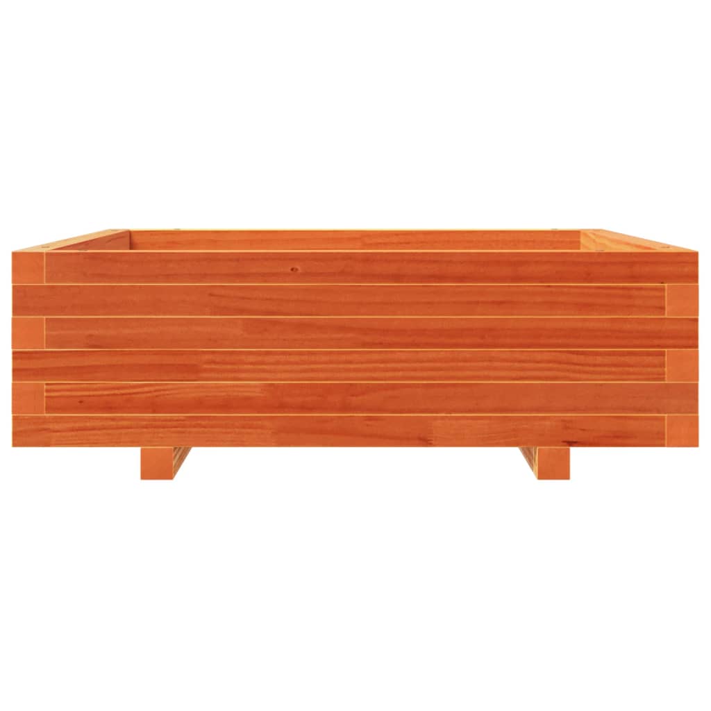 vidaXL Jardinieră grădină, maro ceruit, 80x80x26,5 cm, lemn masiv pin vidaXL Jardinieră grădină, maro ceruit, 80x80x26,5 cm, lemn masiv pin