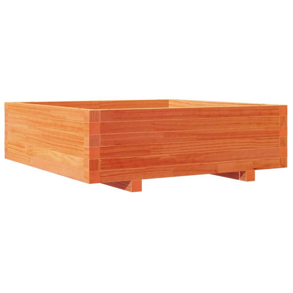 vidaXL Jardinieră grădină, maro ceruit, 80x80x26,5 cm, lemn masiv pin vidaXL Jardinieră grădină, maro ceruit, 80x80x26,5 cm, lemn masiv pin