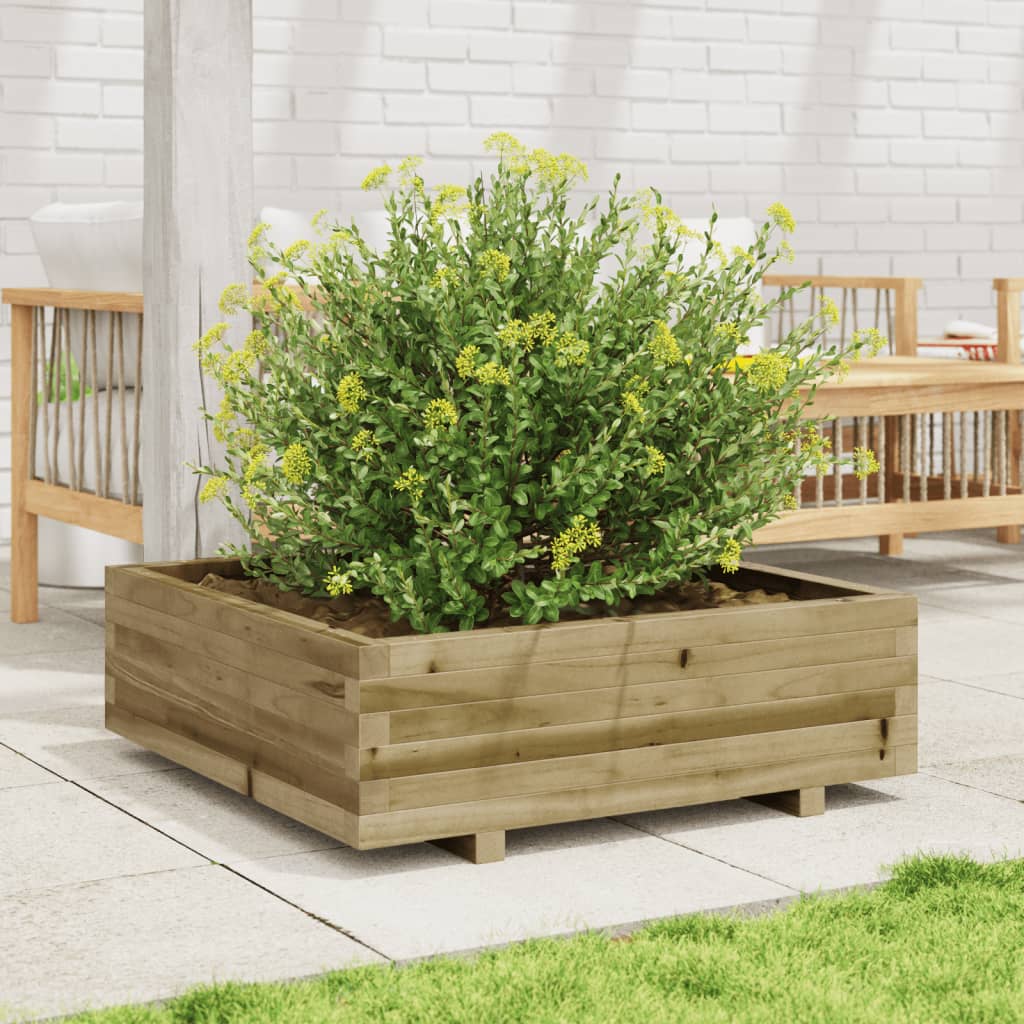 vidaXL Jardinieră de grădină, 80x80x26,5 cm, lemn de pin impregnat vidaXL Jardinieră de grădină, 80x80x26,5 cm, lemn de pin impregnat